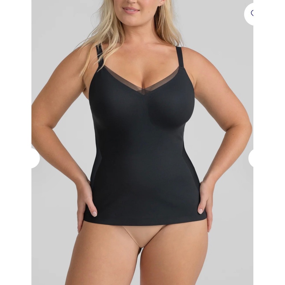 HONEYLOVE CrossOver Cami‎ Black Sculpting Bra Tank Tummy Control Shapewear 3XL